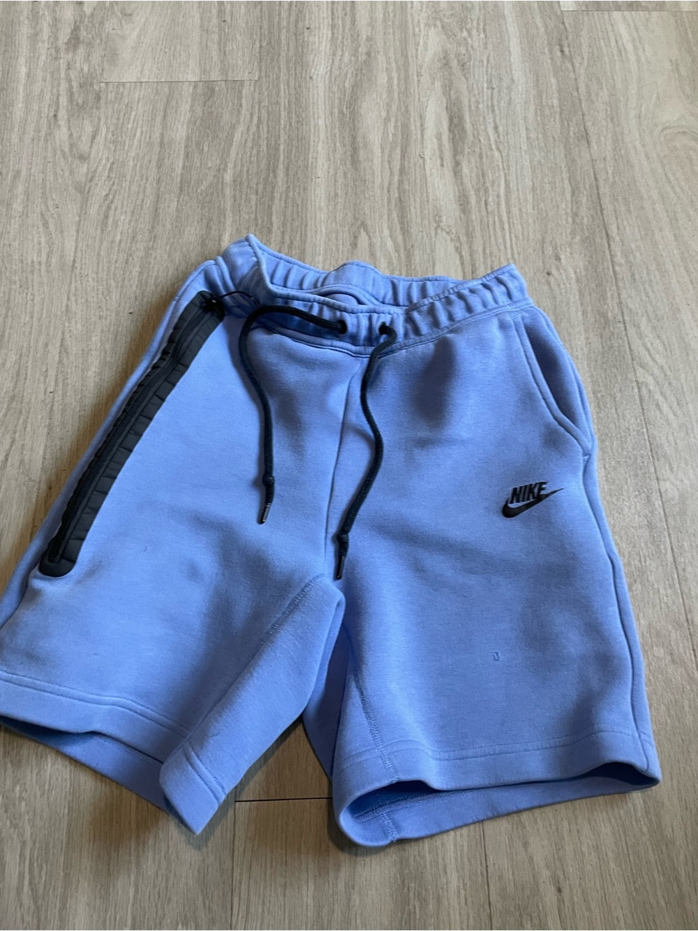 Nike Light Blue Athletic Shorts with Black Accents